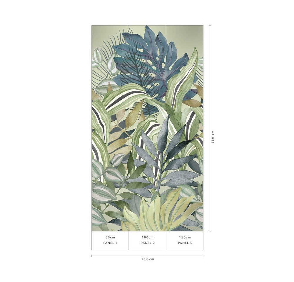 Erismann Fototapete Blätter Illustration Tropen Grün 2270-10 Elle Decoration Bild 3