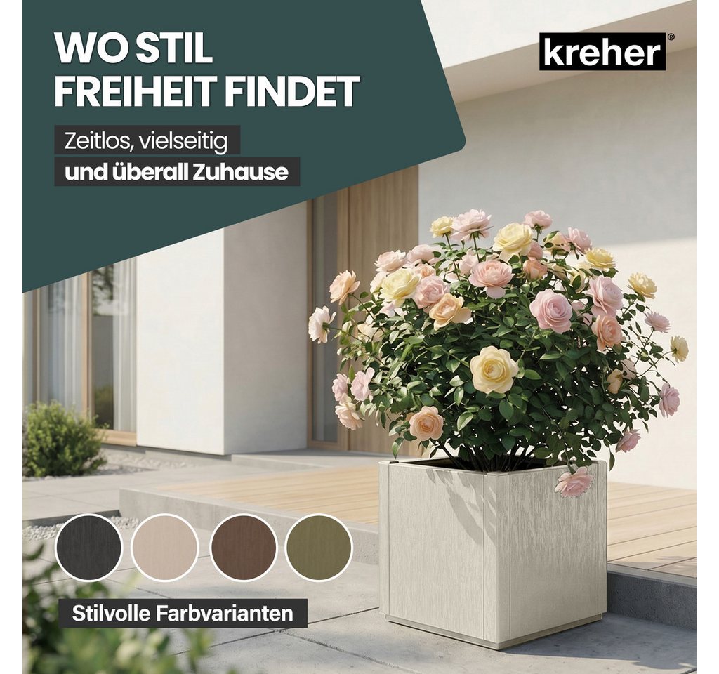 Kreher Pflanzkübel 'Ethica' in strukturierter Optik schmale Version (Farbe/Set wählbar) (3 St) Bild 4