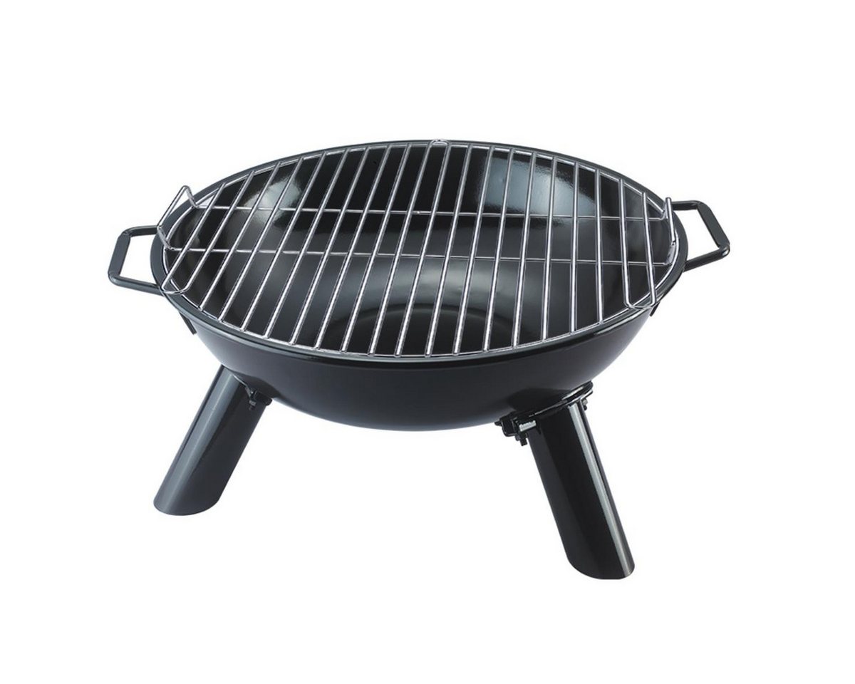 HOOZ Feuerschale 2-in-1 Feuerschale mit Grill Ø46cm Holzkohlegrill für Garten & Camping, (1-St), Grill und Feuerschale in einem Bild 2