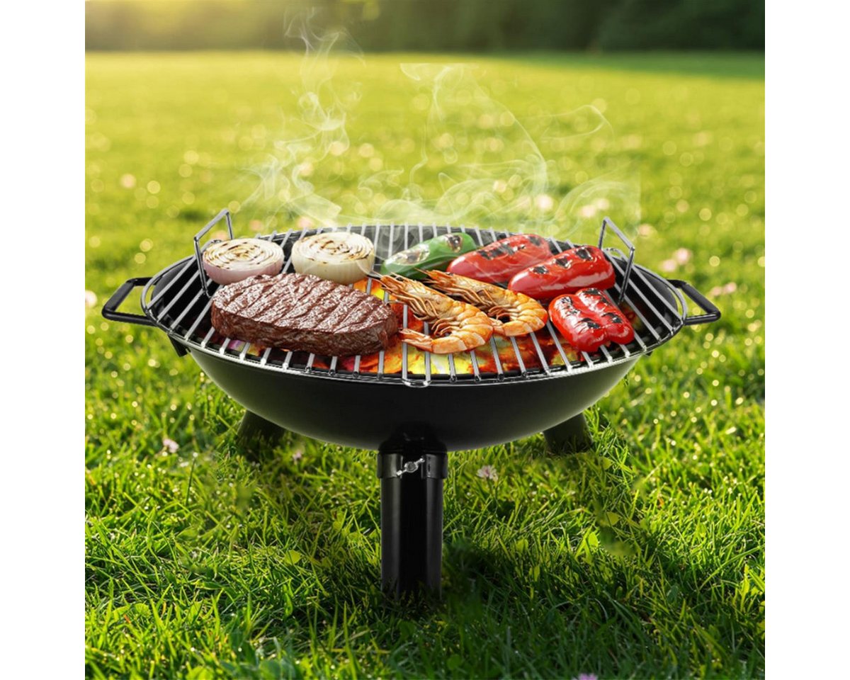 HOOZ Feuerschale 2-in-1 Feuerschale mit Grill Ø46cm Holzkohlegrill für Garten & Camping, (1-St), Grill und Feuerschale in einem Bild 3