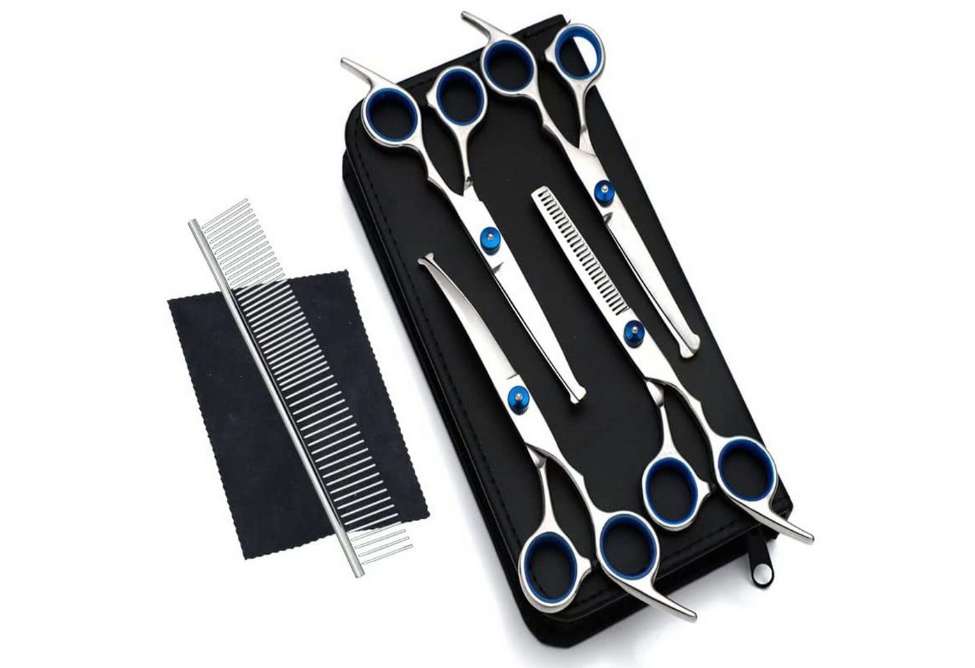 POPOLIC Scheren-Set Haarschere »Profi 6-7 Zoll Fellschere Hunde Set, (7-tlg., Hundepflegeschere), Sichere, kratzfeste Schere mit abgerundeter Spitze Bild 3
