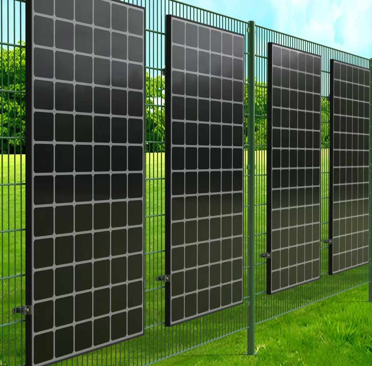 Home Feeling Klemmen PV-Zaunklemmen 4er Set schwarz – Direktmontage am Doppelstabzaun