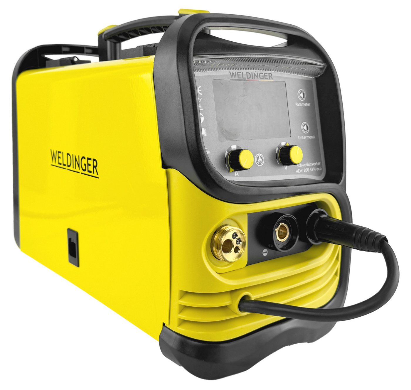 WELDINGER Schutzgasschweißgerät Set MIG/MAG-Schweißinverter MEW 200 SYN eco MAG-Set 1 Fülldraht 0,8 mm, 10 - 200 A, 7-tlg., Umpolfunktion, Displaybeleuchtung Bild 2