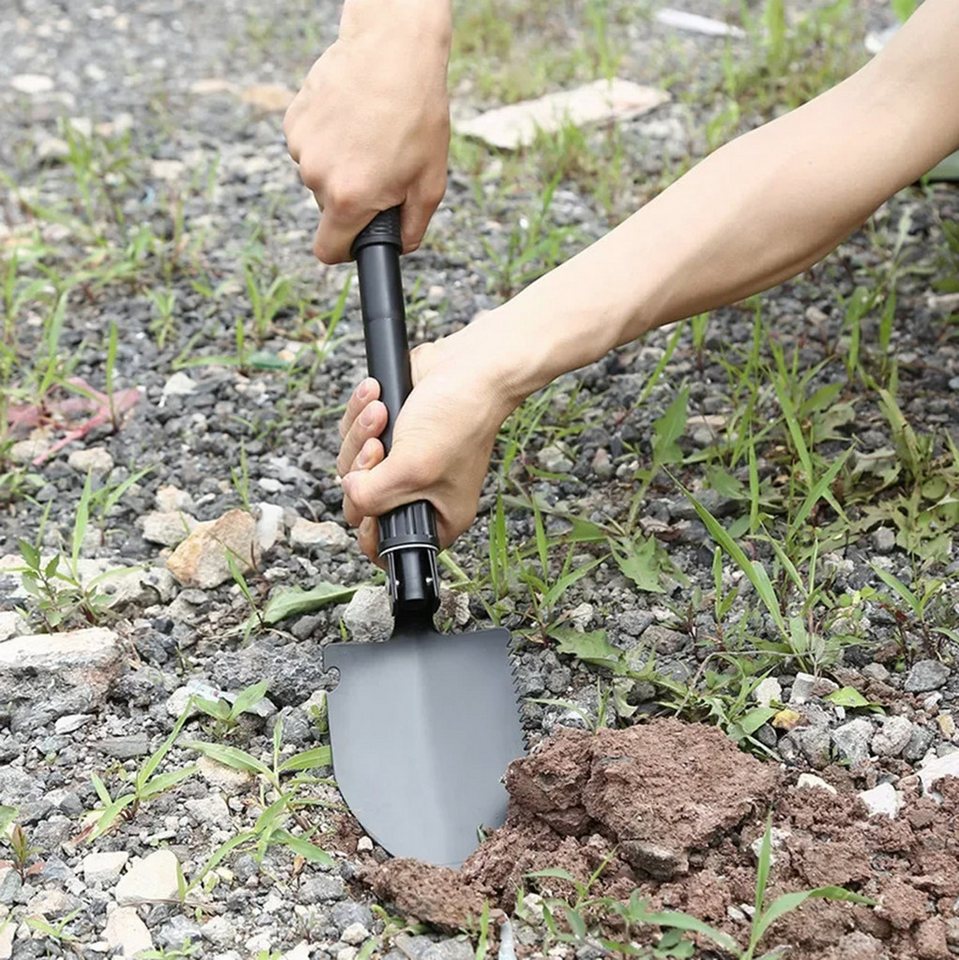 ibettertec Spaten Klappschaufel Multifunktions Klappschaufel 4-in-1 Multifunktions, (Schneeschaufeln Jagen Garten Wandern Camping, 1-St., Mini Schwarz 42cm 4-in-1 Multifunktions), 4-in-1 Multifunktions Klappschaufel 42cm Schwarz Camping Garten