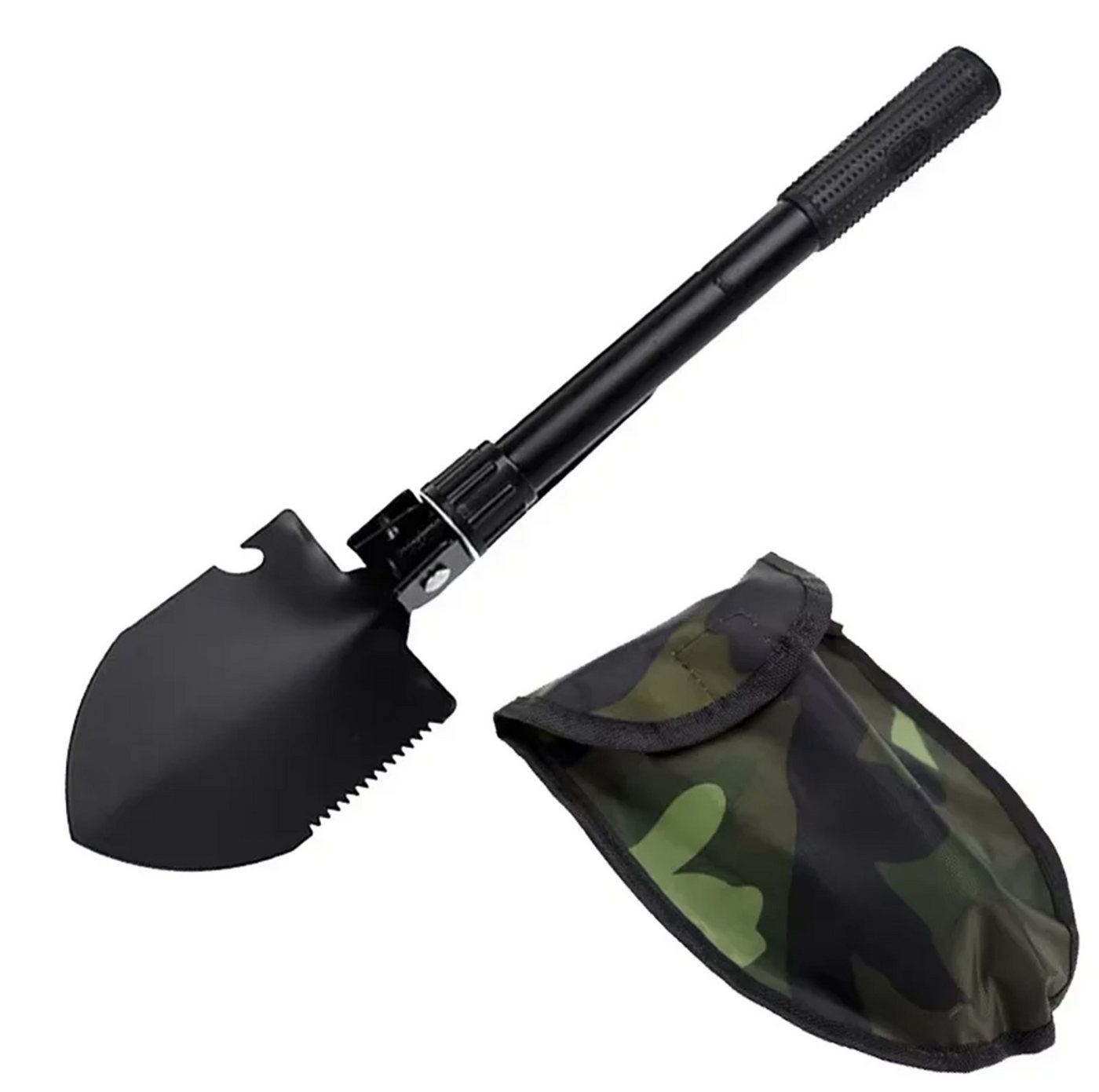 ibettertec Spaten Klappschaufel Multifunktions Klappschaufel 4-in-1 Multifunktions, (Schneeschaufeln Jagen Garten Wandern Camping, 1-St., Mini Schwarz 42cm 4-in-1 Multifunktions), 4-in-1 Multifunktions Klappschaufel 42cm Schwarz Camping Garten Bild 5