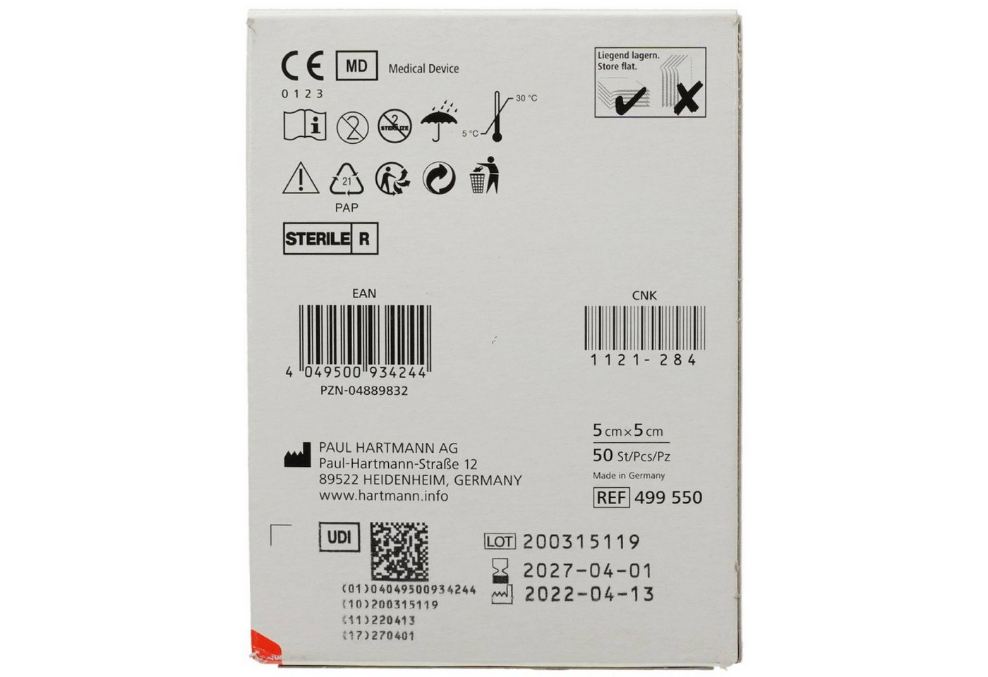 HARTMANN Fixierpflaster ATRAUMAN 5x5 cm steril Kompressen 50St Bild 3