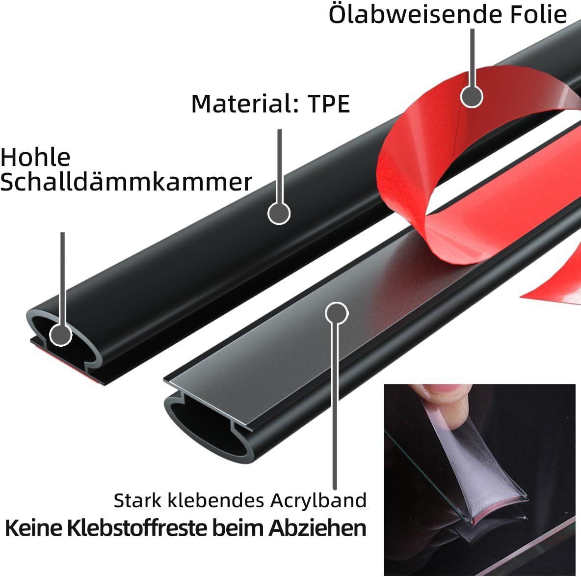 FELIXLEO Dichtungsband Türdichtung Dichtungsband Selbstklebend, Flexibel, Wasserdicht 6M, (1-St)