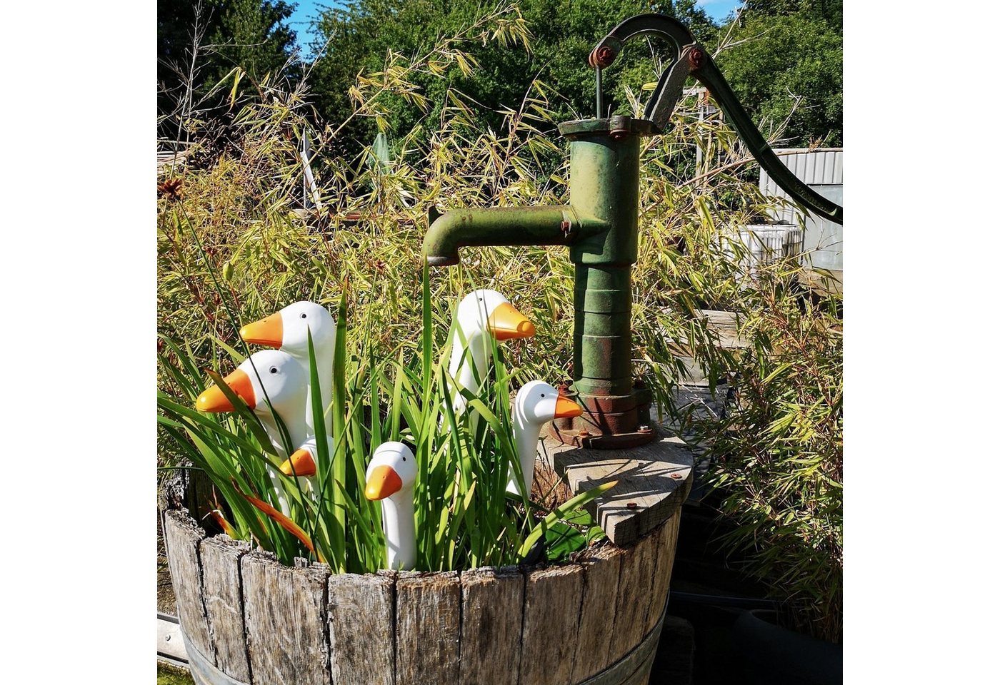 UNUS GARDEN Gartenstecker Gartenfigur Gänse Gartenstecker Gans (2-St., 2x Klein) lustige Gartenfiguren, Beetstecker, für draußen Bild 5