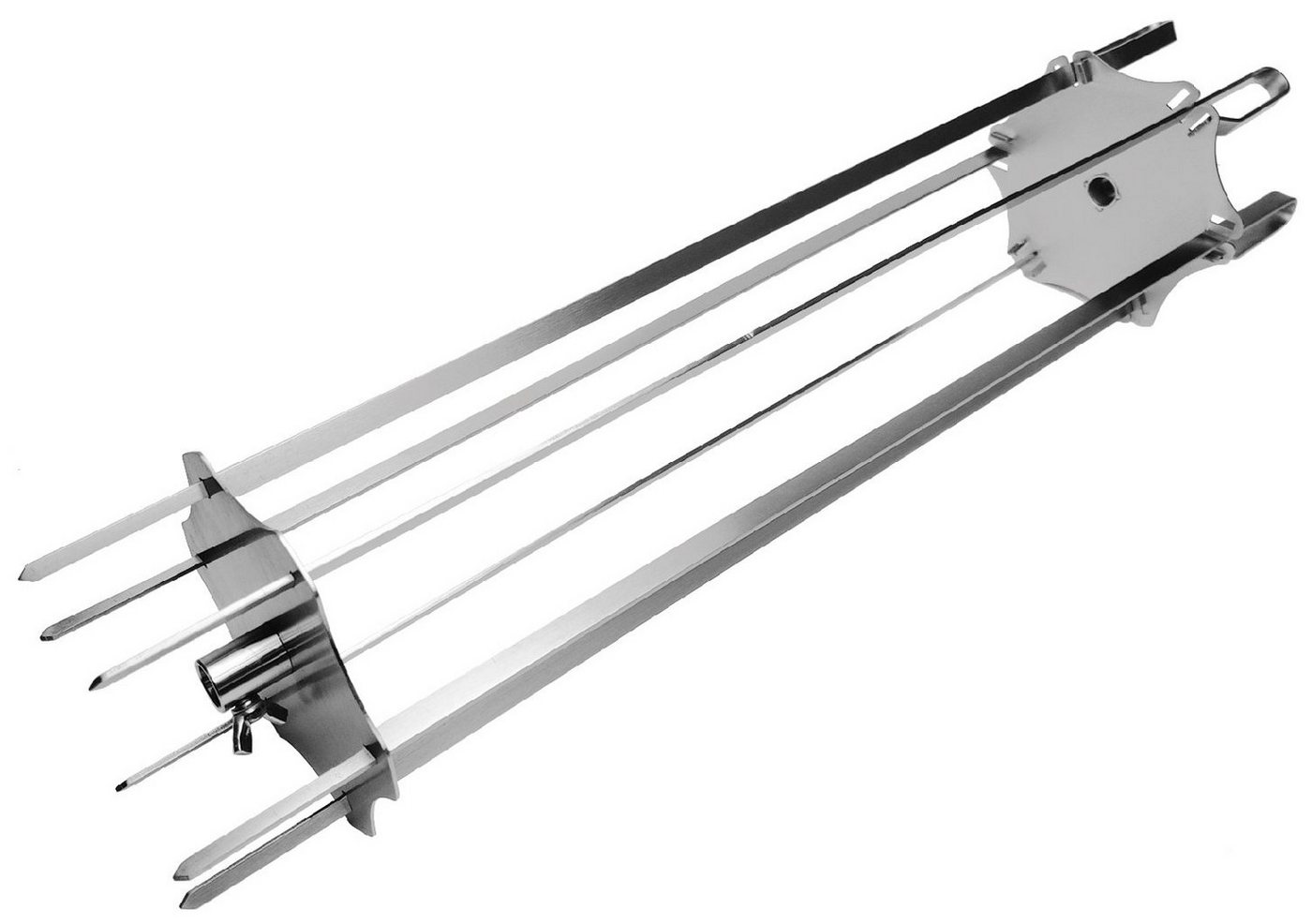 Drehkorb Grillfürst Edelstahl Schaschlikset für Drehspieße - mit 6 Spießen, 60 cm Bild 4