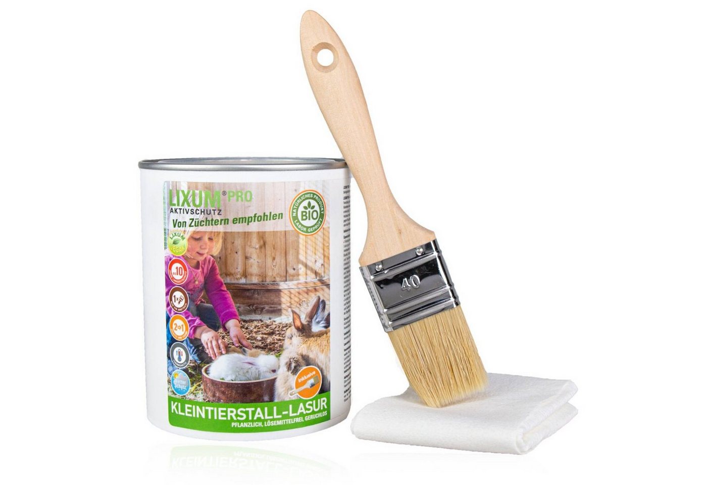 LIXUM Holzschutzlasur Lixum PRO 100% biologische & natürliche BIO Kleintierstall Holz Lasur Bild 2