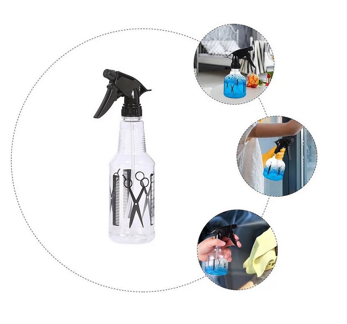 BAYLI Sprühflasche Sprühflasche Friseur - 500ml Handsprüher für Haare - Zerstäuber Sprayf Bild 4