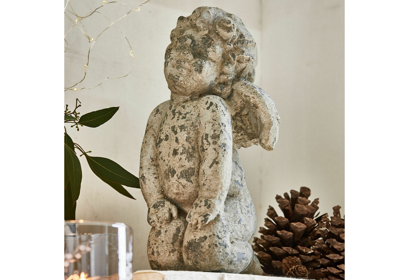 Mirabeau Gartenfigur Deko-Engel Mines antikbeige Bild 5