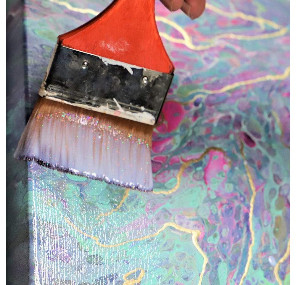 Mont Marte Firnis Acryl Firnis 240 ml – Irisierender Glanz – für Acrylmalerei & Pouring, Acryllack mit schimmerndem Effekt – Farbloser Varnish für Kunstwerke