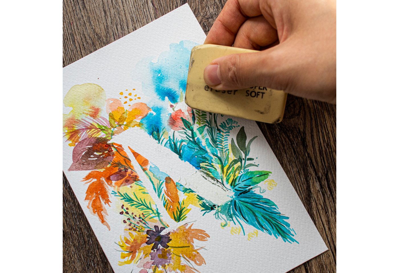 Mont Marte Aquarellfarbe Aquarell Maskiergummi flüssig 120 ml, Masking Fluid, Abdeckfirnis, abziehbares Rubbelkrepp für präzise & kantenscharfe, nicht färbend Bild 3
