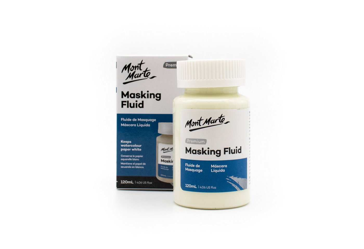 Mont Marte Aquarellfarbe Aquarell Maskiergummi flüssig 120 ml, Masking Fluid, Abdeckfirnis, abziehbares Rubbelkrepp für präzise & kantenscharfe, nicht färbend Bild 5