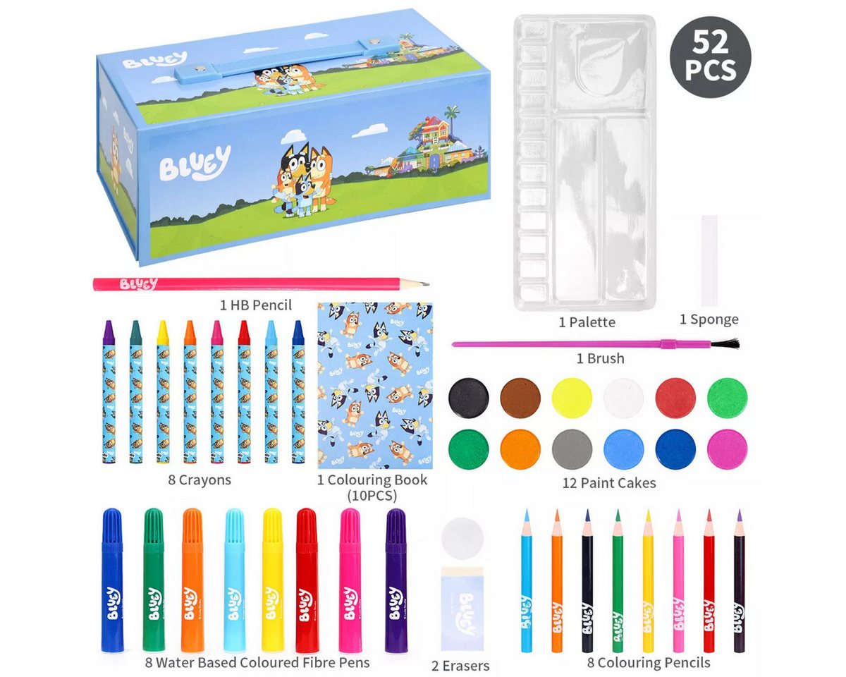 Bluey Farbkasten Schreibwaren- & Malset – Farbenfrohes Pastelfarben Set Bild 5
