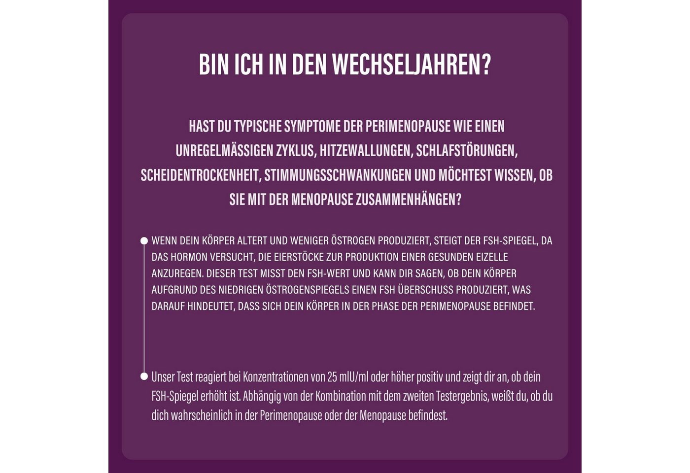 my Control® Fertilitätsset Diagnostics Selbsttest mit Sofortergebnis FSH/Menopause Test, 1-tlg.