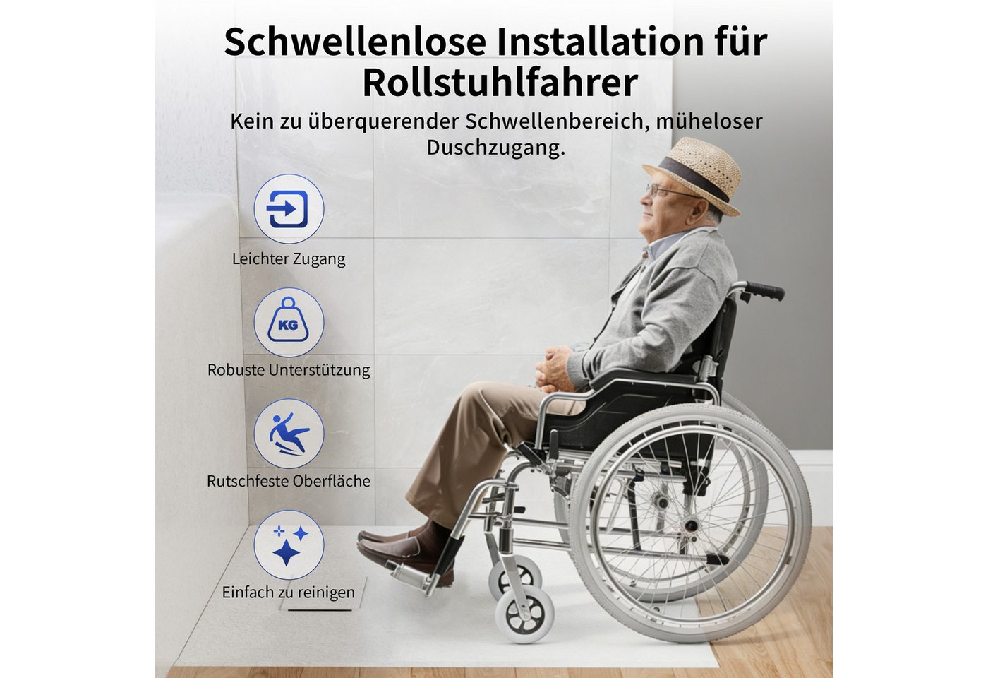 DeerValley Duschwanne DeerValley Duschwanne 120x90cm – SMC rutschfest mit Ablaufgarnitur, 90*90cm, SMC, Set, Duschwanne mit Ablaufgarnitur und Abdeckung, SMC Duschwanne 90x90 rutschfest mit Ablauf Bild 5