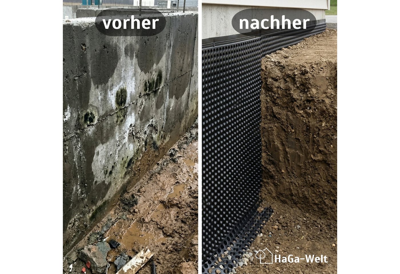 HaGa Baufolie Noppenfolie Hochbeet & Hauswand – 0,5m Breite Bild 4