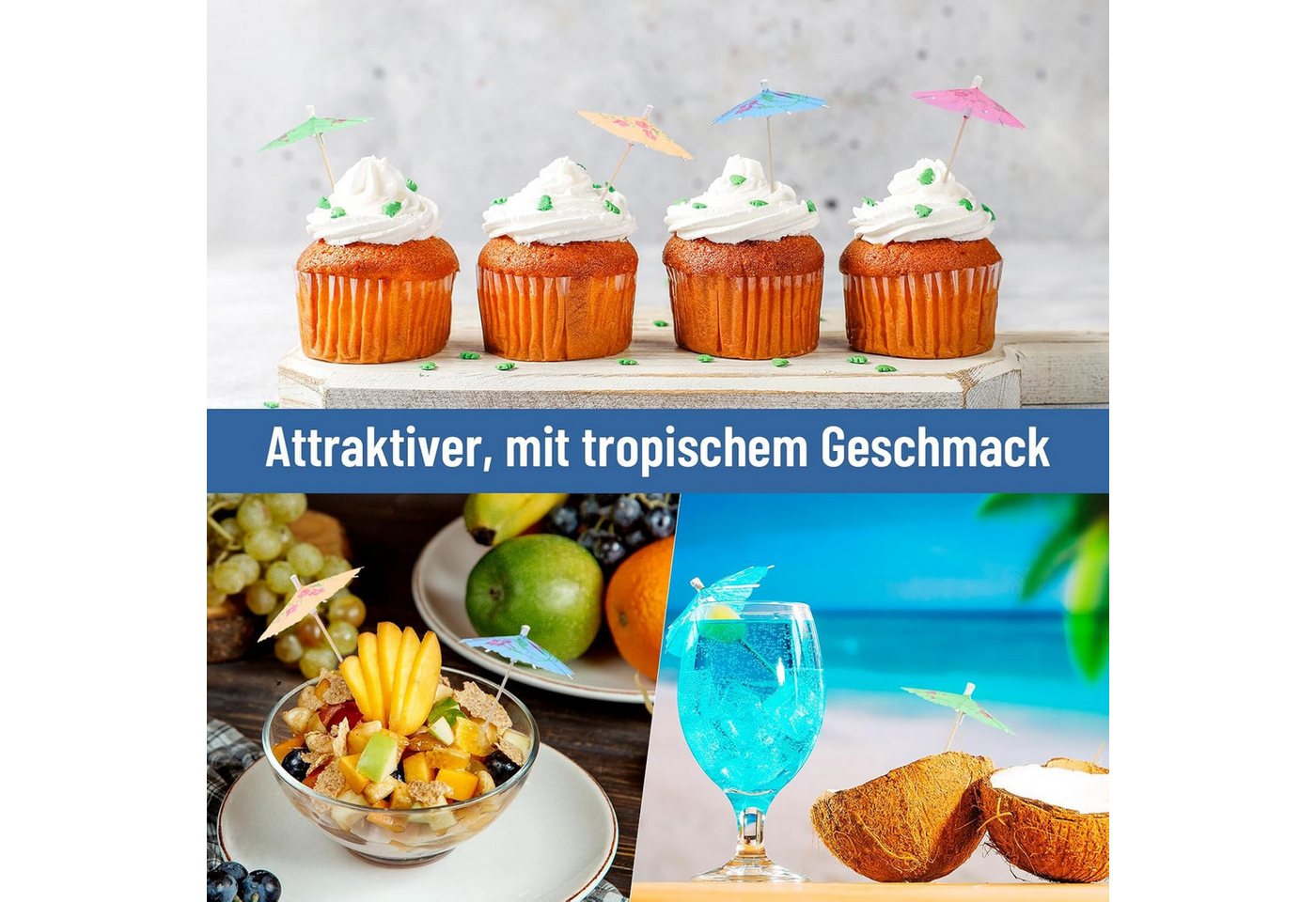 FELIXLEO Partyspieße Cocktail Schirme 50er Set Deko Picker für Getränke (1-St)