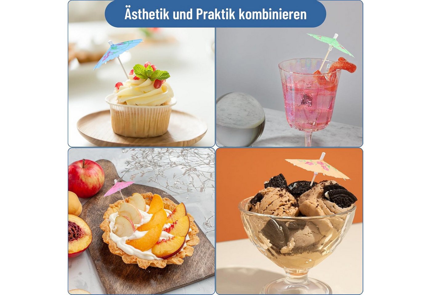 FELIXLEO Partyspieße Cocktail Schirme 50er Set Deko Picker für Getränke (1-St) Bild 5