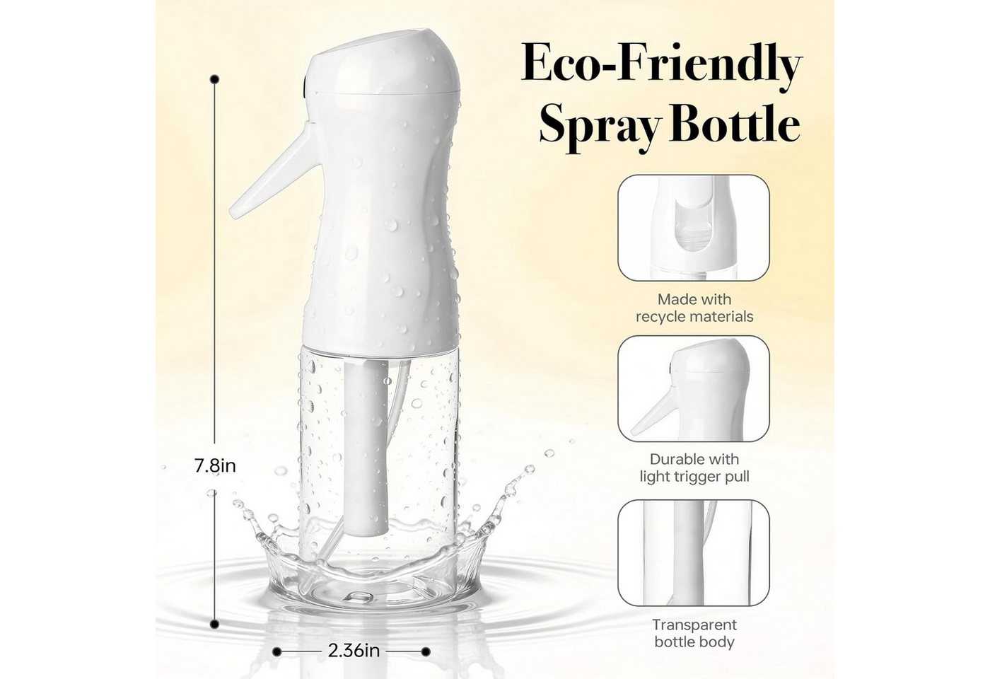FELIXLEO Sprühflasche 3Pack Spruehflasche Haare 200ml Fine Mist Continuous Spray Bottle, (1-tlg) Bild 2