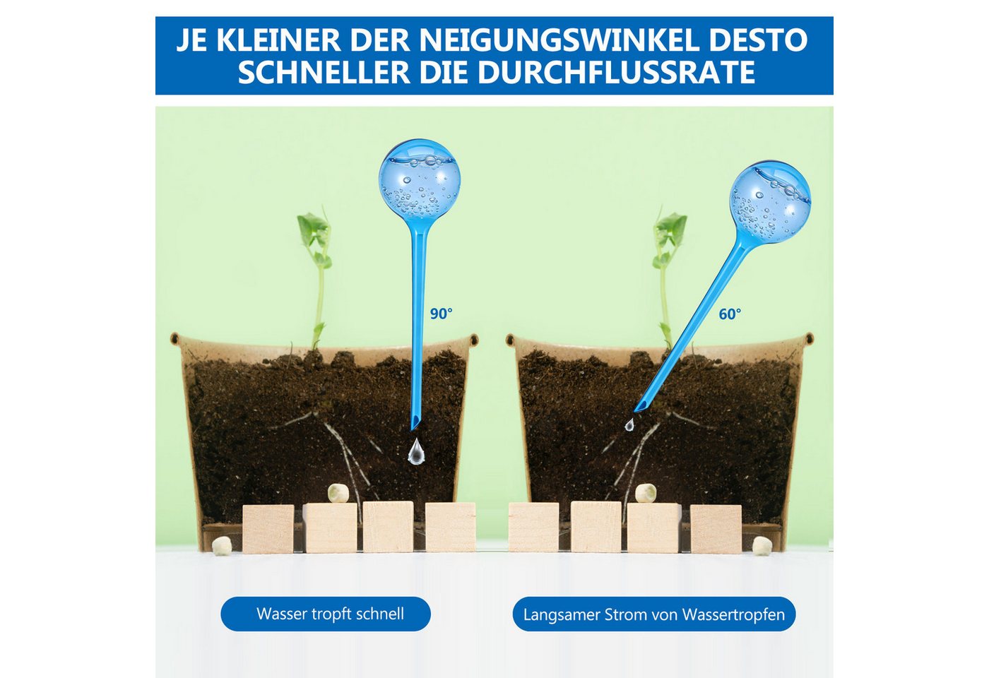 BlingBin Bewässerungskugel 8 Stück automatische Bewässerungssystem Wasserkugel-Bewässerungsgerät, Topfpflanzen Selbstbewässerung PVC Bewässerung-Kugeln Wasserspender Bild 4