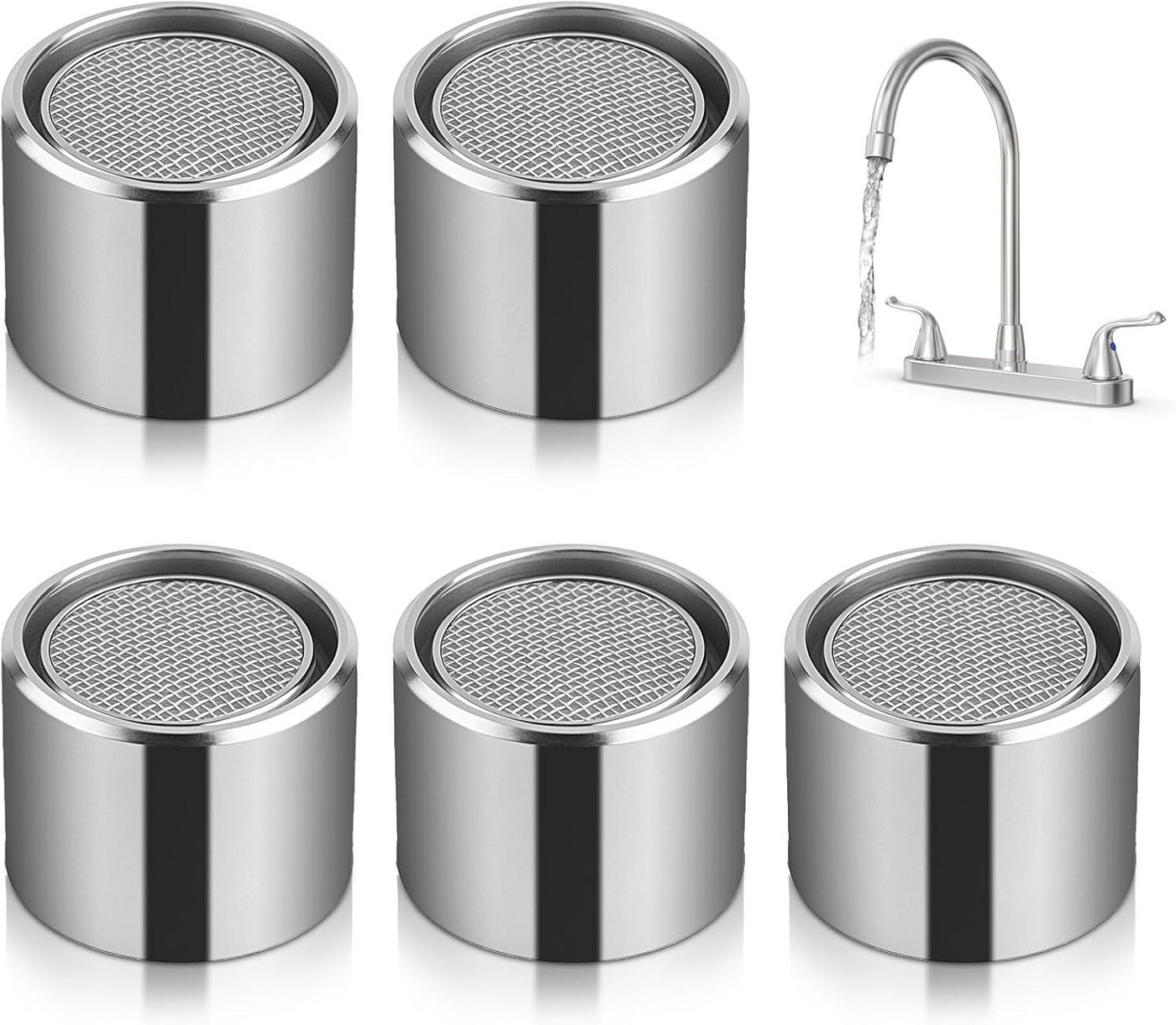 FELIXLEO Strahlregler 5 Stueck Strahlregler M22 Wasserhahnfilter Messinggehaeuse Bad Bild 3