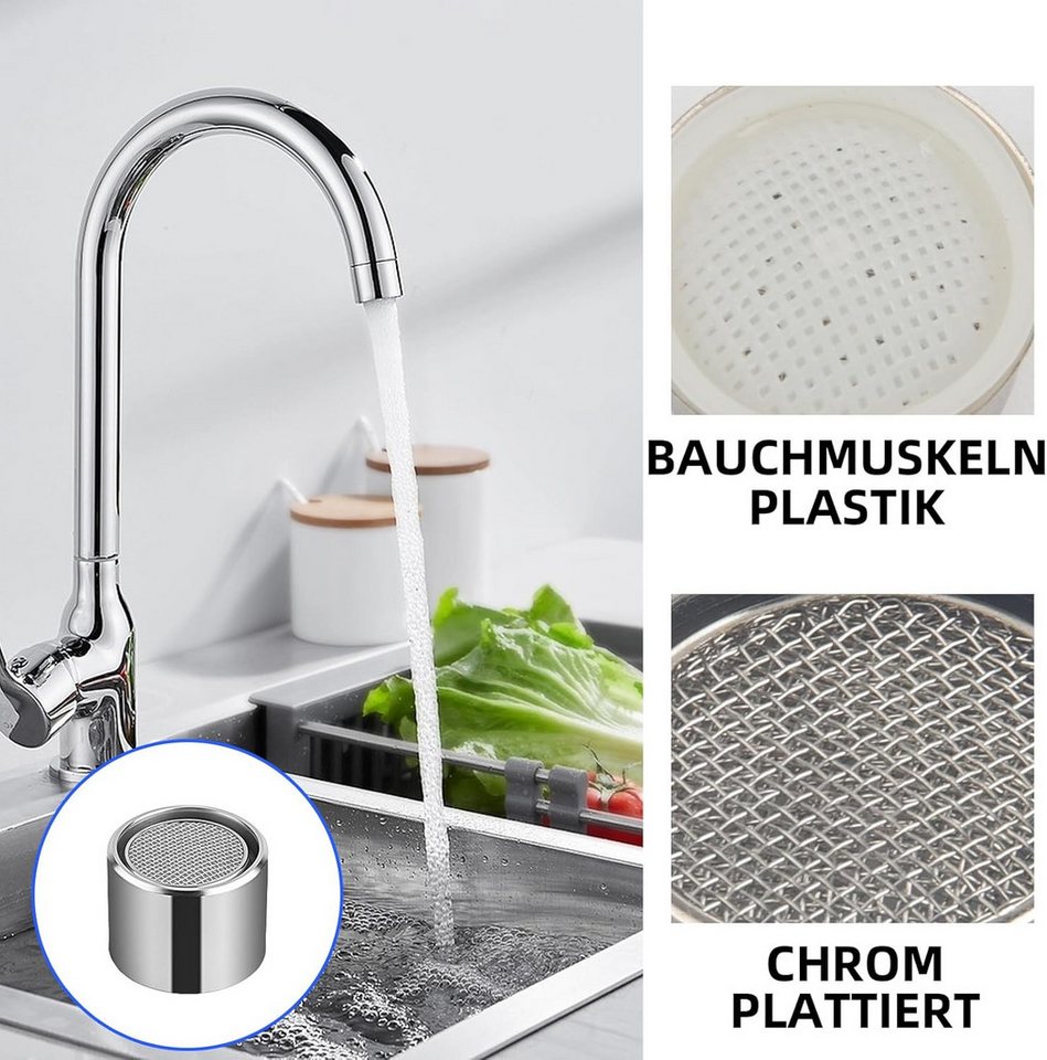 FELIXLEO Strahlregler 5 Stueck Strahlregler M22 Wasserhahnfilter Messinggehaeuse Bad Bild 4