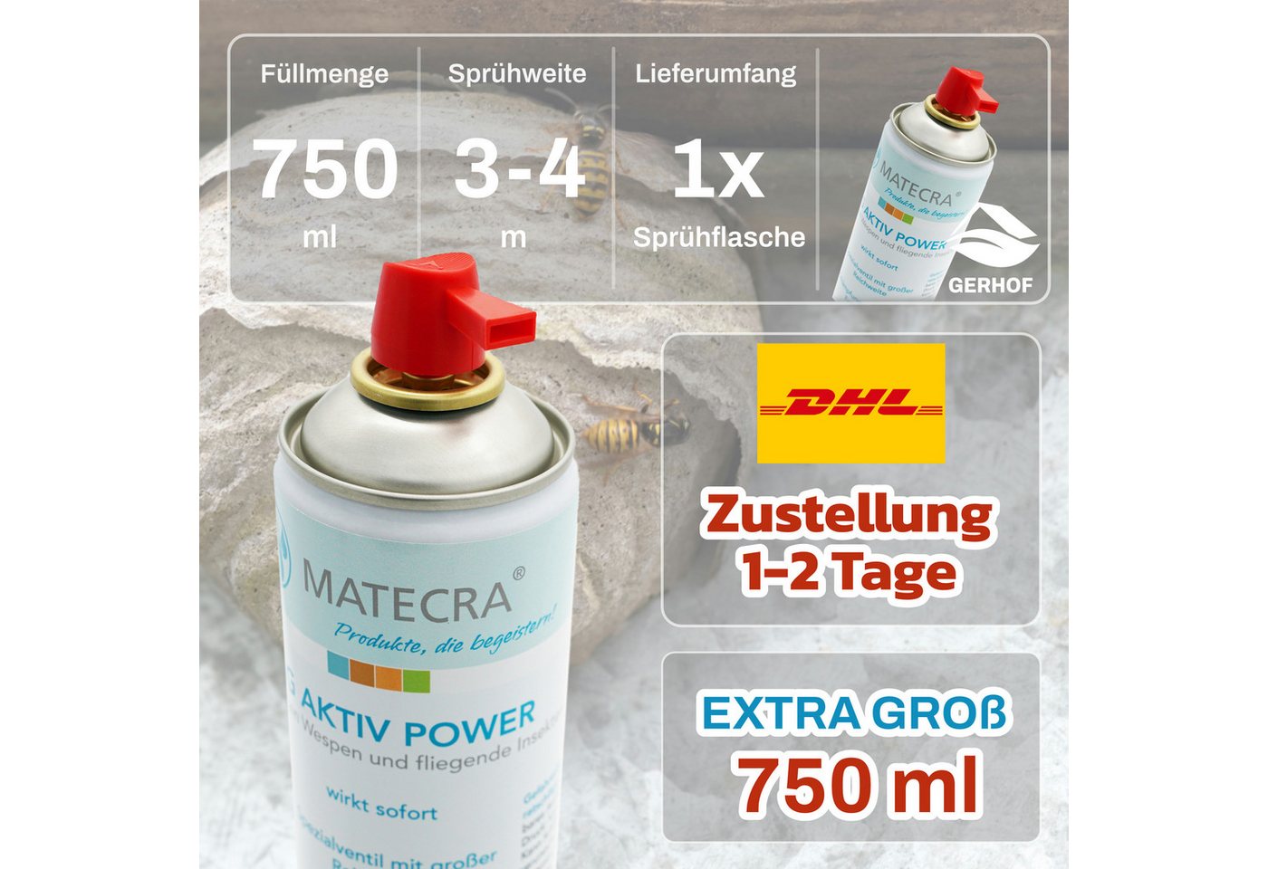 GERHOF Wespenspray gerhof, 750 ml Bild 4