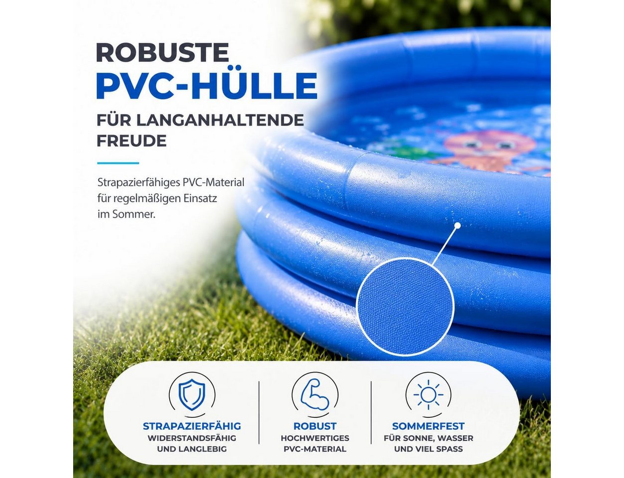 TK Gruppe Pool Aufblasbarer Pool rund – Aufstellpool Gartenpool aus PVC Bild 5