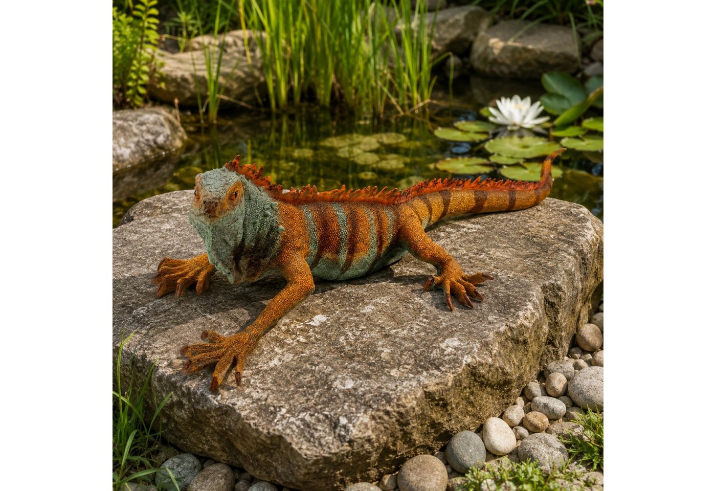 Online-Fuchs Gartenfigur EIDECHSE, ähnlich Bartagame für außen - Deko Figuren - 50 cm groß, (natürliche Farbgebung, 9522), aufwendig gestaltet, strukturierter Oberfläche, realistische Details