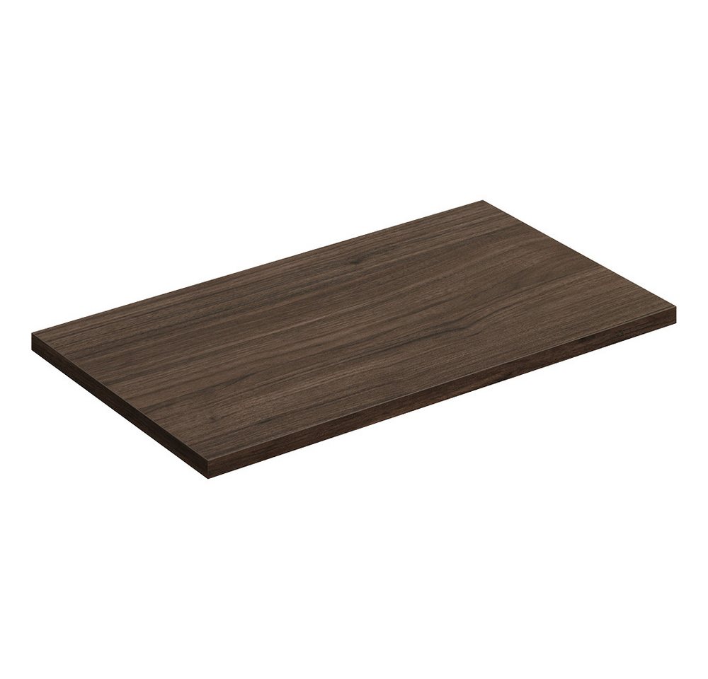 Lomadox Waschbeckenschrank VERZUOLO-56-WALNUT 80 cm breit in Walnuss, wandhängend, grifflos
