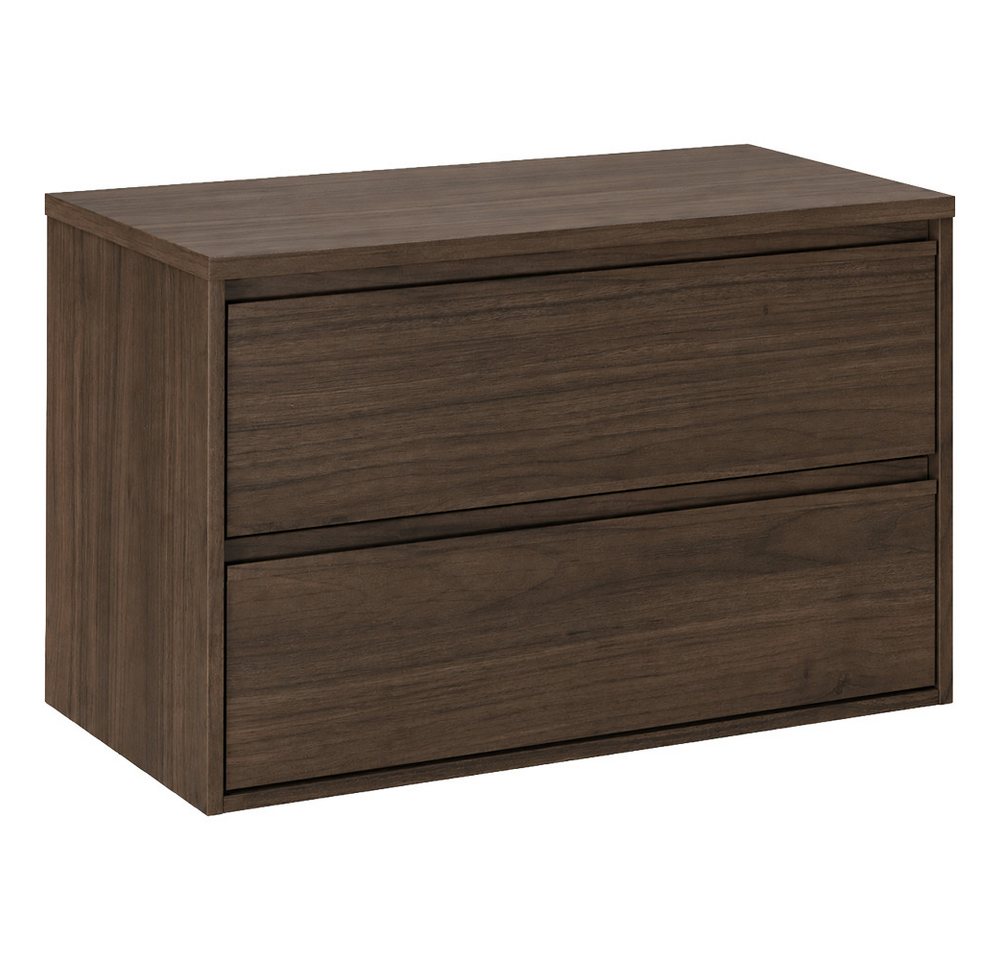 Lomadox Waschbeckenschrank VERZUOLO-56-WALNUT 80 cm breit in Walnuss, wandhängend, grifflos Bild 5