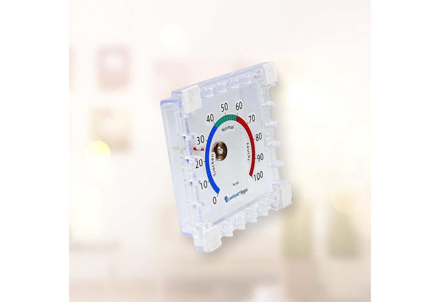 Lantelme Hygrometer und Thermometer Set Selbstklebend für Kühlschrank oder Fensterscheibe, (Spar-Set, 2-St., Asswahlmenü bitte beachten), Luftfeuchtigkeit und Temperaturmesser Set Analog Bild 2
