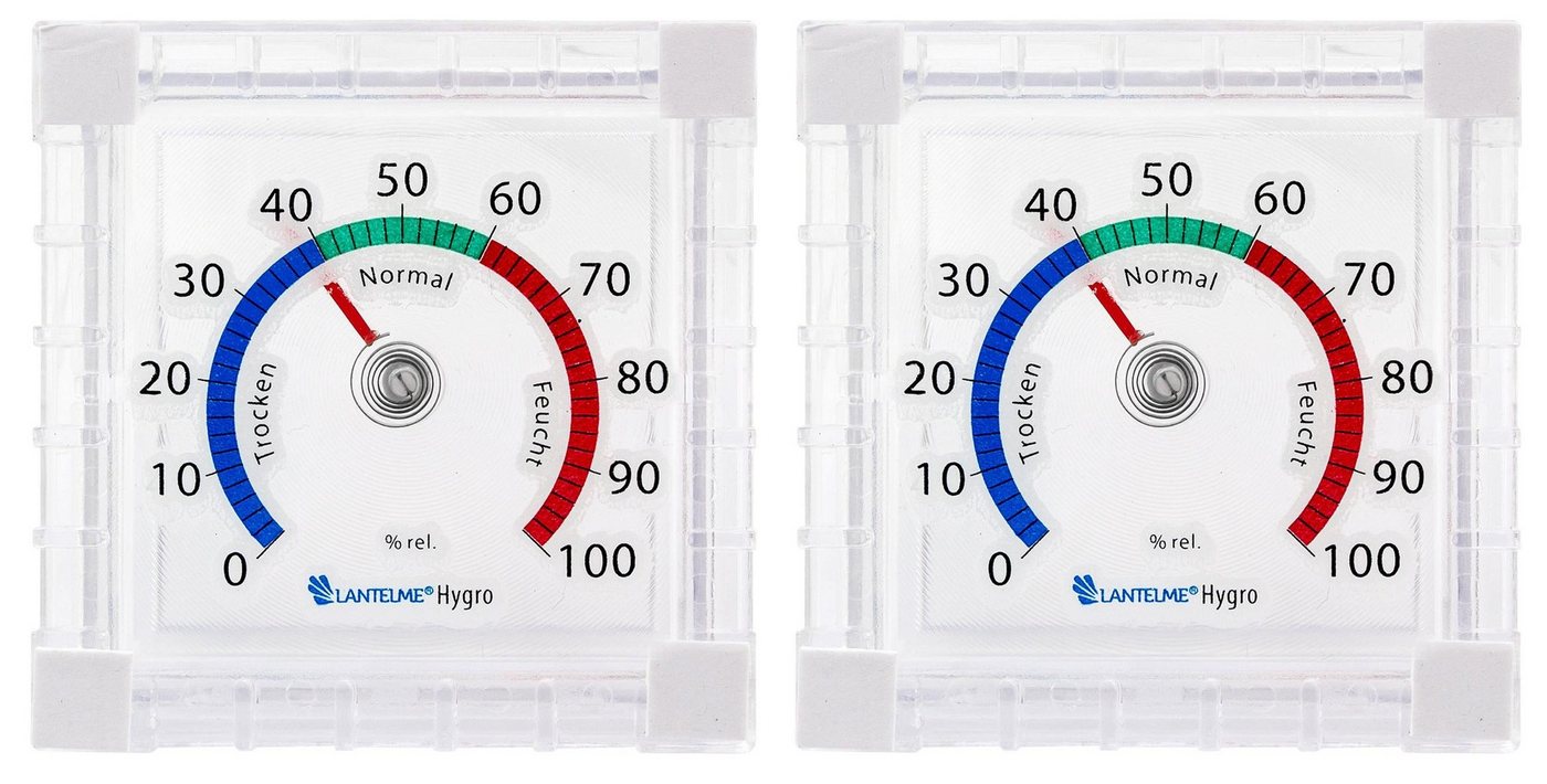 Lantelme Hygrometer und Thermometer Set Selbstklebend für Kühlschrank oder Fensterscheibe, (Spar-Set, 2-St., Asswahlmenü bitte beachten), Luftfeuchtigkeit und Temperaturmesser Set Analog Bild 4