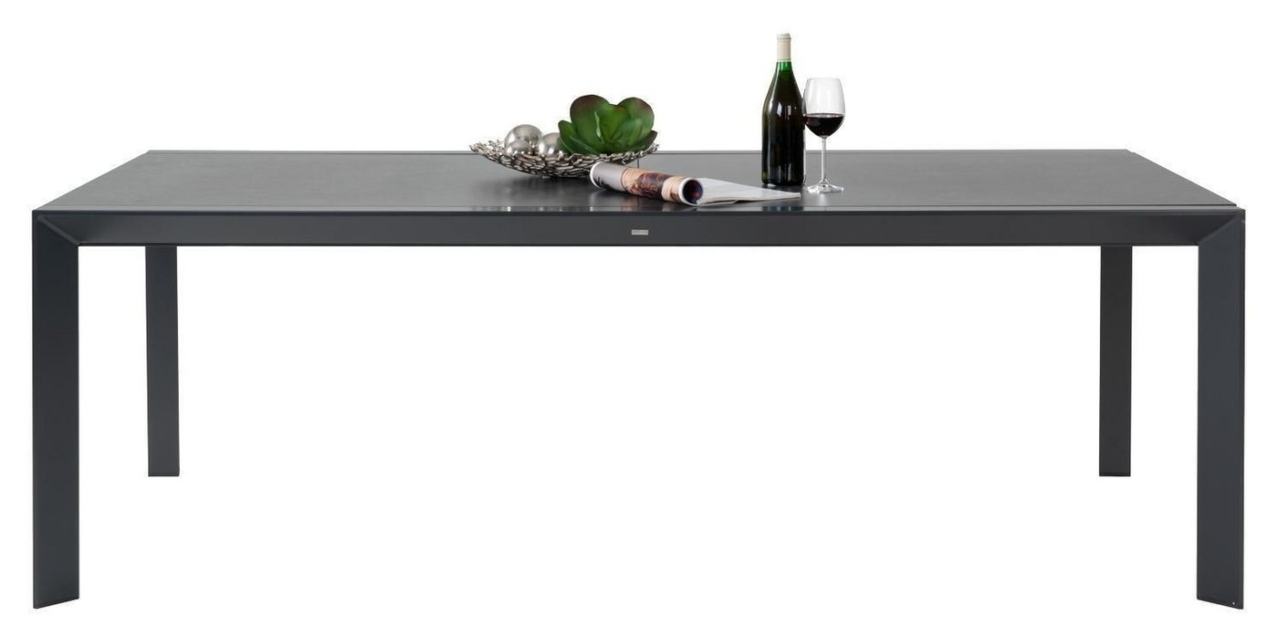 Outdoor Gartentisch LIVORNO, Ausziehbar, Anthrazit, Sicherheitsglas, Aluminium, 3D-Effekt, B 220/340 x H 75 x T 106,5 cm Bild 2