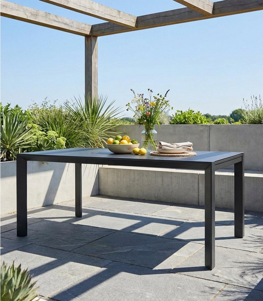 Outdoor Gartentisch LIVORNO, Ausziehbar, Anthrazit, Sicherheitsglas, Aluminium, 3D-Effekt, B 220/340 x H 75 x T 106,5 cm Bild 3