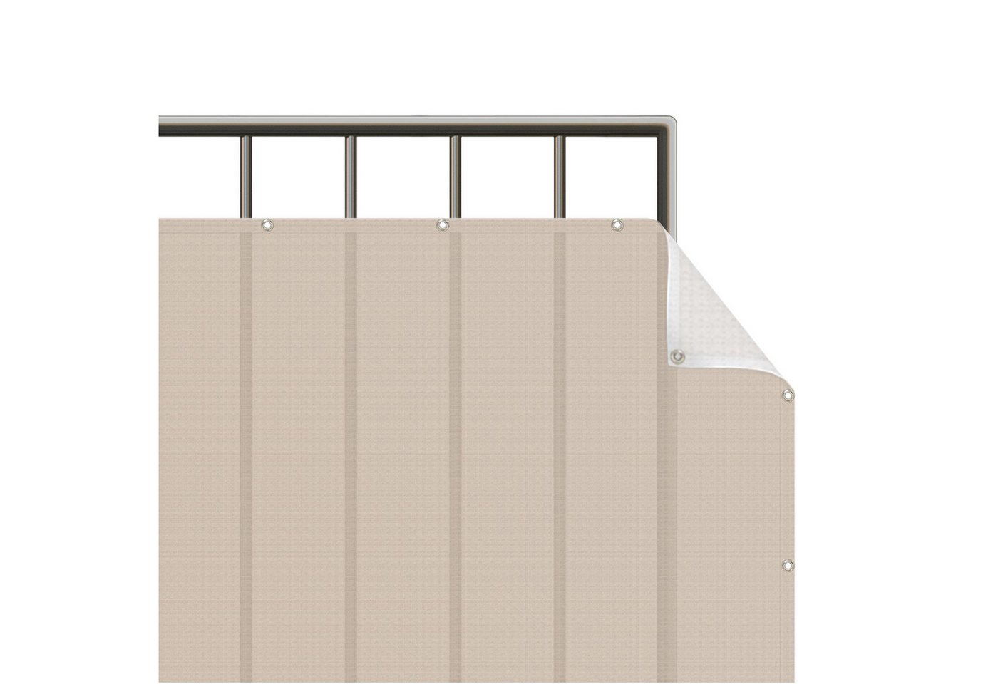 Bilderdepot24 Balkonsichtschutz Sichtschutz Balkon Einfarbig Modern Macchiato Balkonbespannung (1m bis 10m fein gelochter Sichtschutz aus Mesh für Geländern & Zäunen, Fertig geöst, inkl. Kabelbindern zur Anbringung) Sichtschutz Terrasse Balkontuch Balkonverkleidung Windschutz Terrasse Bild 4