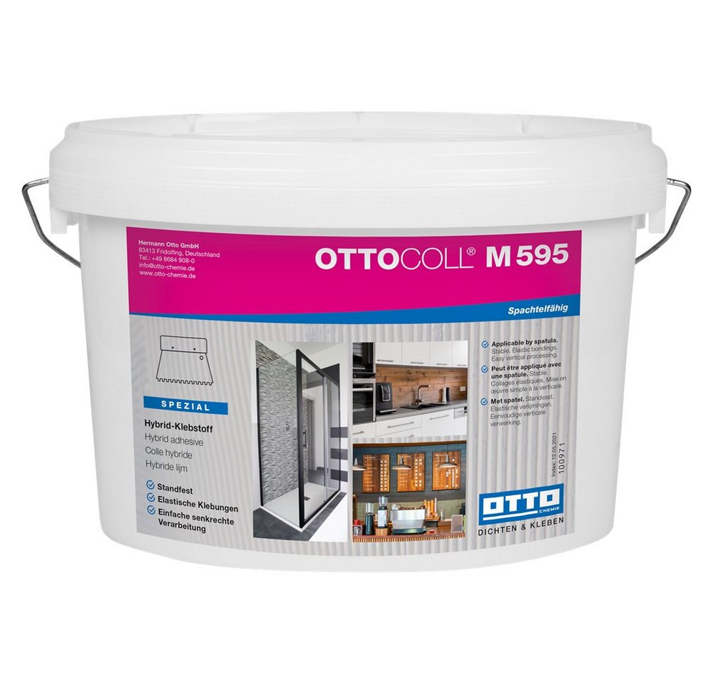 OTTO-Chemie Montagekleber OTTOCOLL M595 Hybrid-Klebstoff für flächige Klebungen - 5kg Eimer, Haftet auf feuchten Untergründen