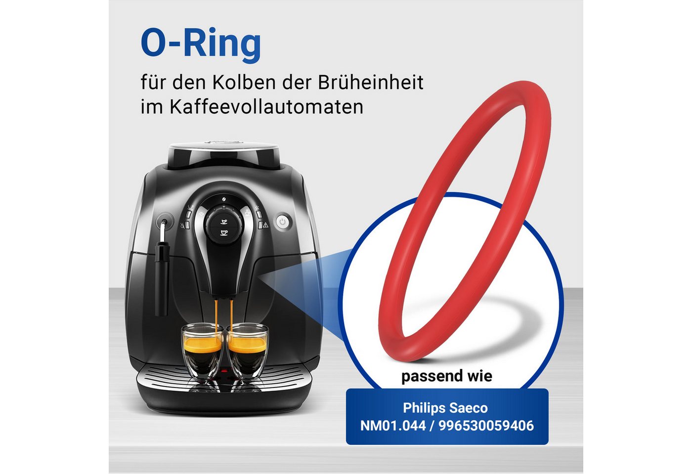 VIOKS Dichtungsring 2x O-Ring 40mmØ Ersatz für Philips Saeco 996530013522 + Silikonfett, für Brühgruppen in Kaffeevollautomaten Bild 3