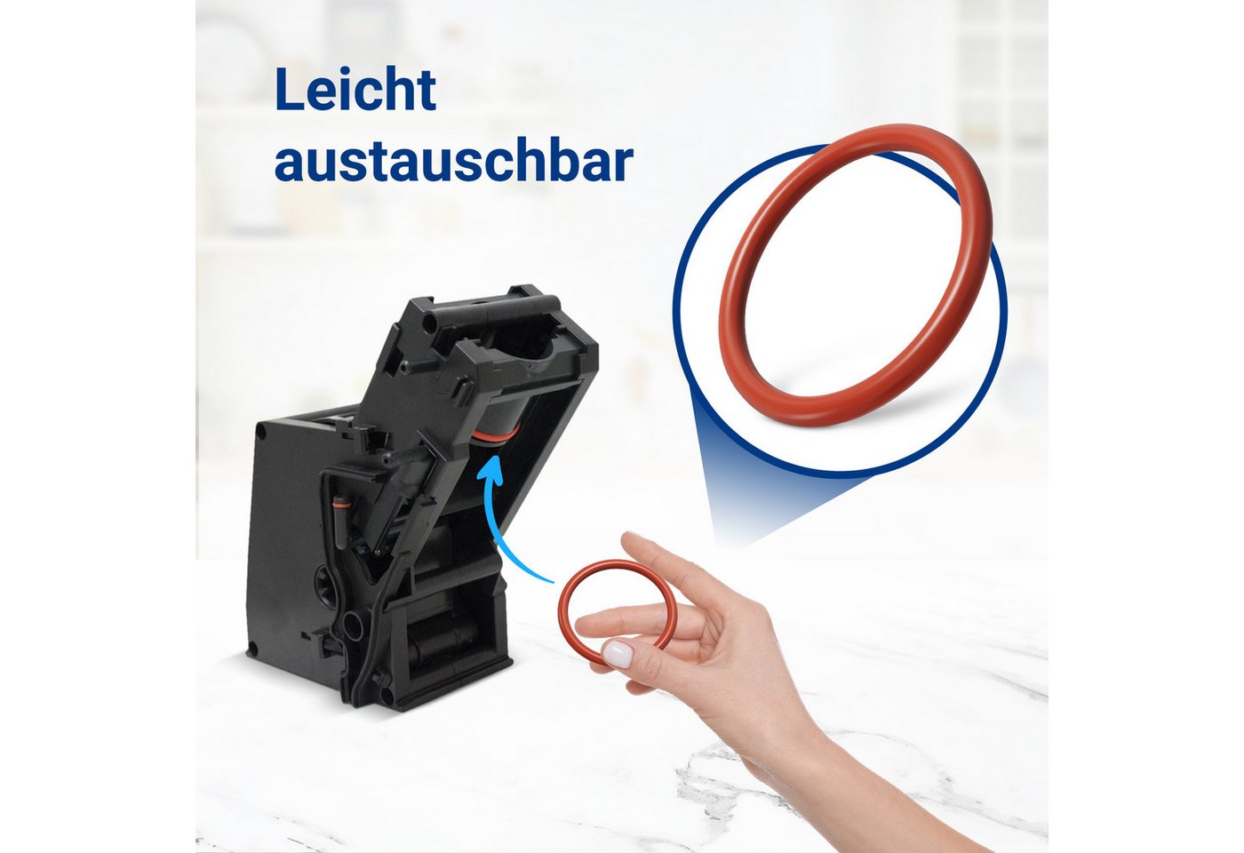 VIOKS Dichtungsring 2x O-Ring 40mmØ Ersatz für Philips Saeco 996530013522 + Silikonfett, für Brühgruppen in Kaffeevollautomaten Bild 5