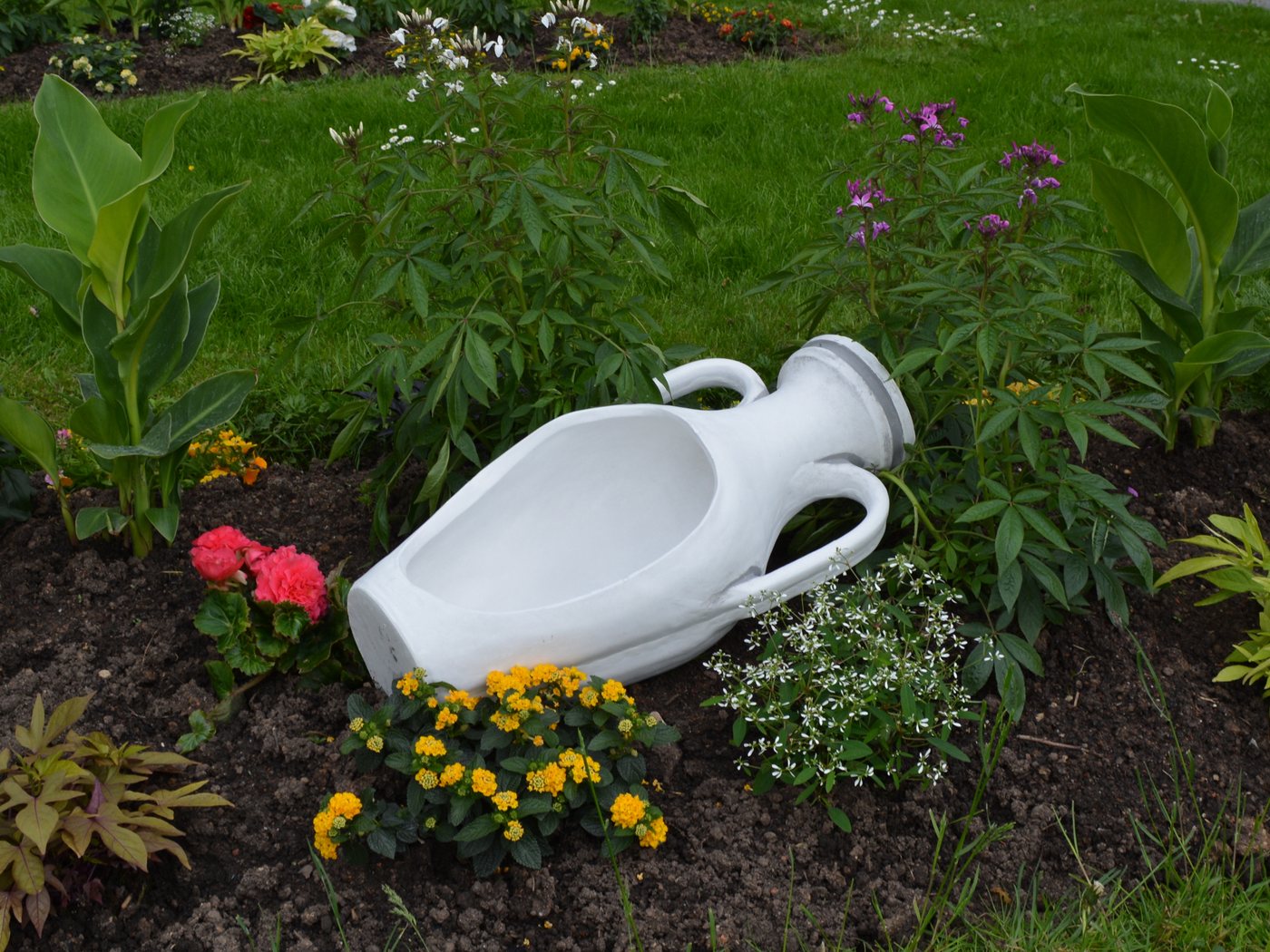 gartendekoparadies.de Pflanzkübel Amphore Blumentopf Steinguss 7 Liter 60 x 29 cm 15 kg, Frostsicher Bild 2