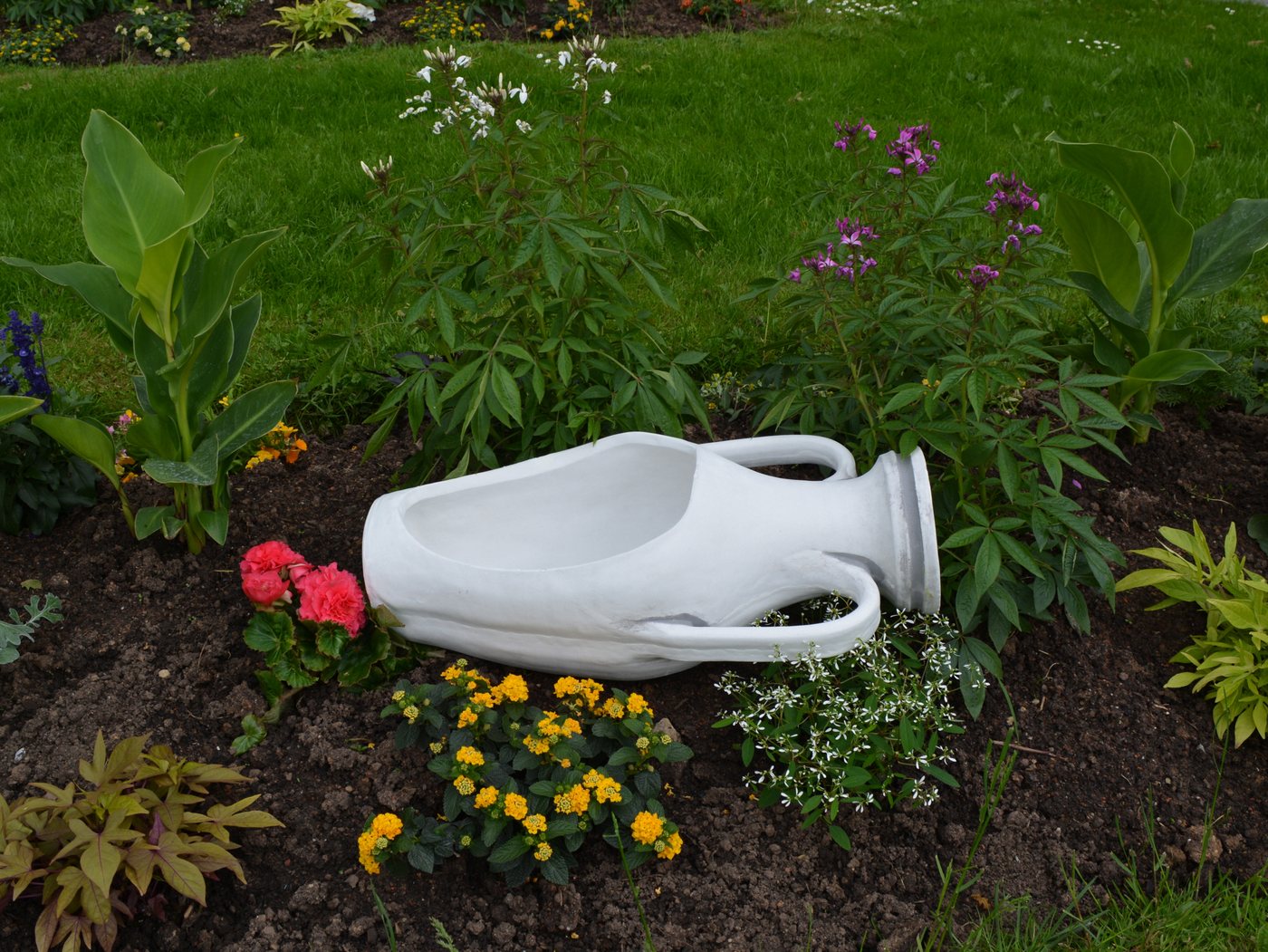 gartendekoparadies.de Pflanzkübel Amphore Blumentopf Steinguss 7 Liter 60 x 29 cm 15 kg, Frostsicher Bild 5