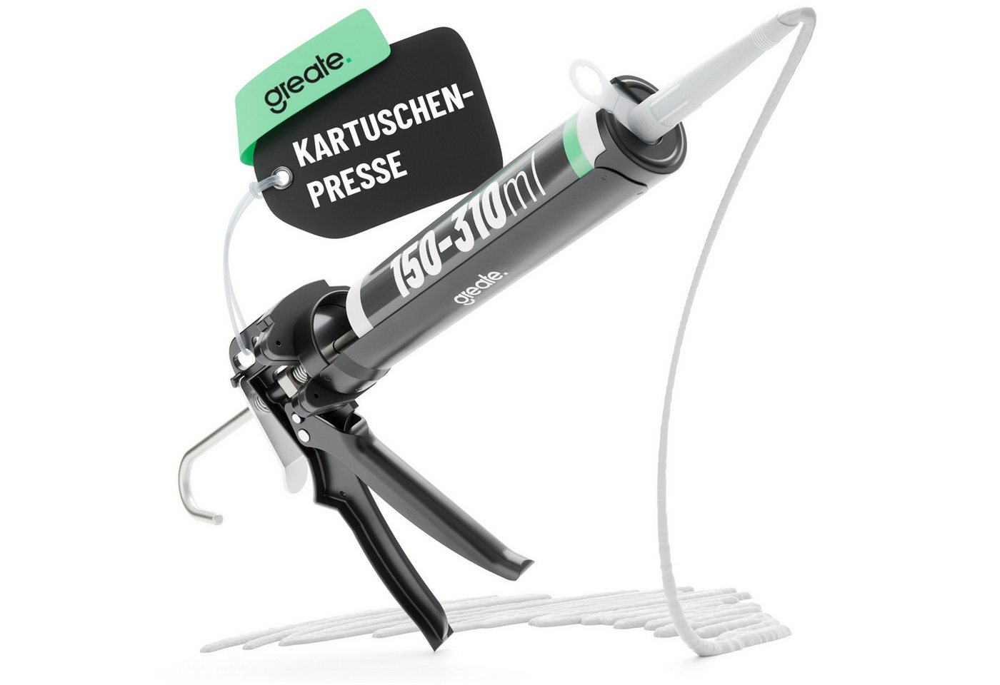 greate. Kartuschenpistole Kartuschenpresse mit Übersetzung 25:1 - Silikonspritze Silikonpistole, (1-tlg)