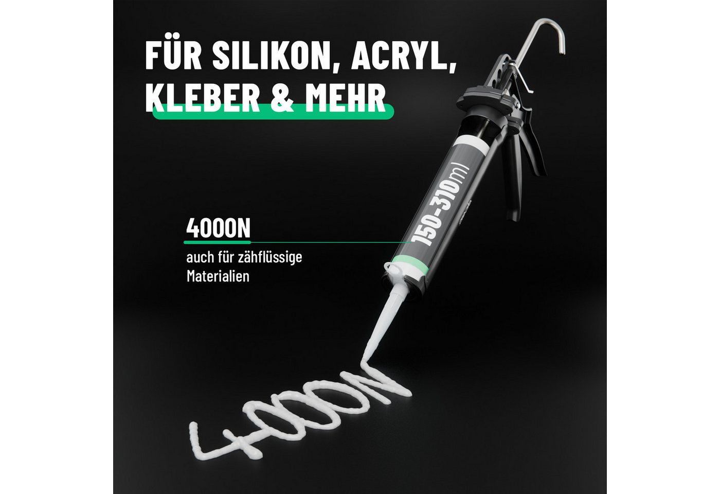 greate. Kartuschenpistole Kartuschenpresse mit Übersetzung 25:1 - Silikonspritze Silikonpistole, (1-tlg) Bild 2