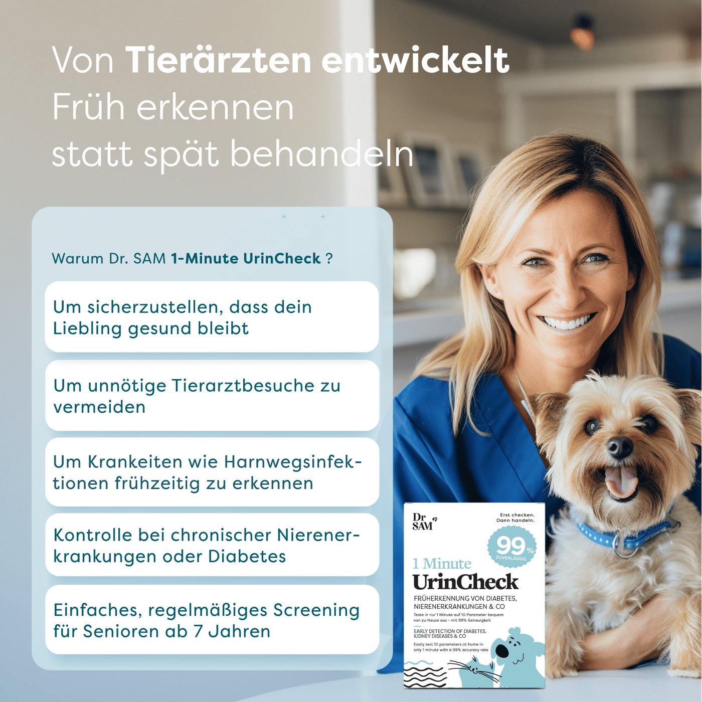 Dr. SAM Nährstoffmangeltest Dr. SAM UrinCheck – 1-Minuten Urintest für Hunde & Katzen, 1-tlg.