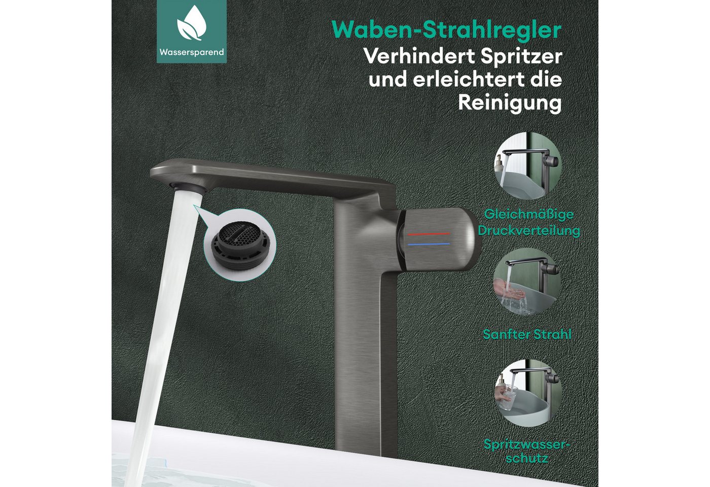 Mai & Mai Duscharmatur Armatur Wasserhahn Einhebelmischer DIN-Anschlüsse H:28.1cm WAO-1180H DIN-Anschlüsse Bild 3