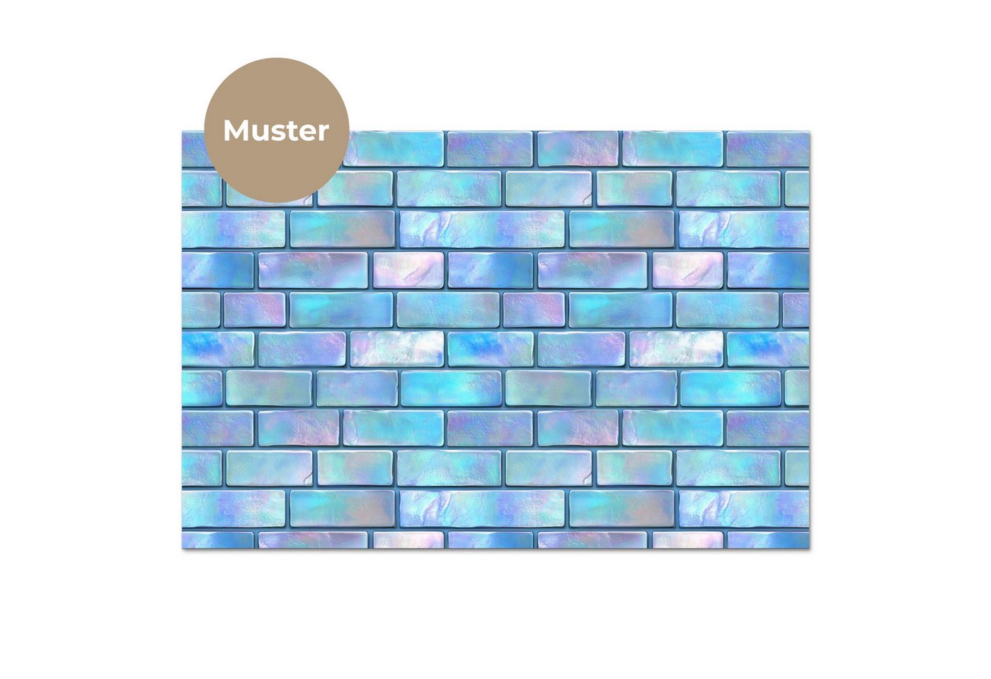 KitchenYeah Küchenrückwand Muster selbstklebend (keine Folie) Blau - Glanz - Wand, (1-tlg), Spritzschutz, Küche, Rückwand, Küchenwand, Küchenfront, 30x20 cm Bild 3