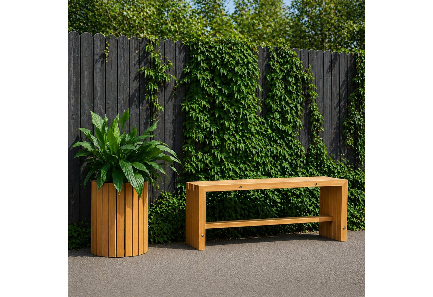QLS Holzzaun 1 Stk. Zaunlatte 120 cm in 2 Farben, Holz Brett Kiefer Fichte Gehobelt Gartenzaun Bild 5